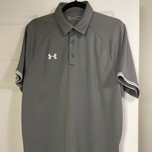 Under armour mens golf polo. Gray size large